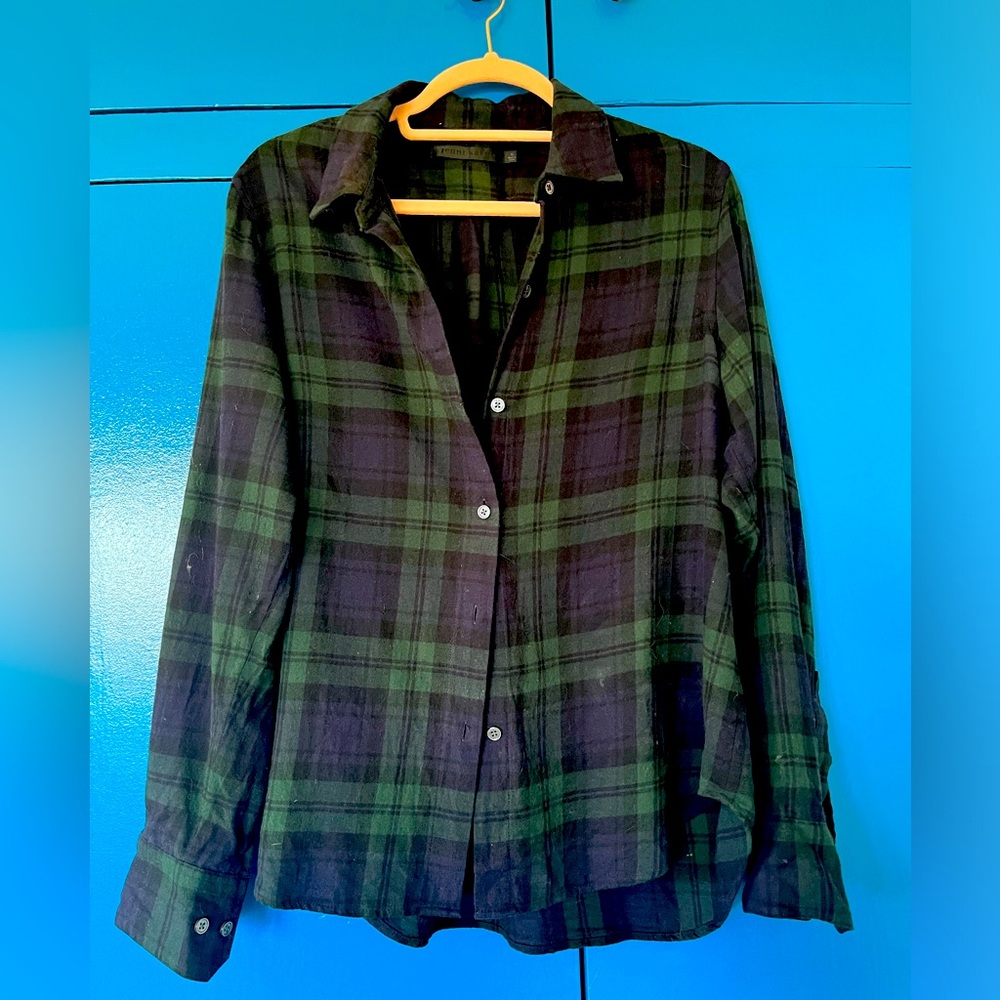 JENNI KAYNE LIGHTWEIGHT FLANNEL SHIRT XS